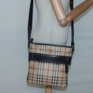 BURBERRY Nova Check Shoulder Bag PVC Beige Auth 137777